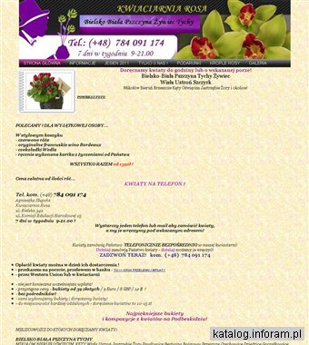 Kwiaciarnia Rosa Bielsko Biala Pszczyna Tychy Zywiec Poczta Galeria kwiatowa