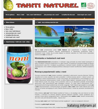 Sok z Noni - importowany z Tahiti