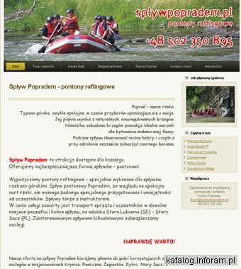 Spływ Popradem - pontony raftingowe