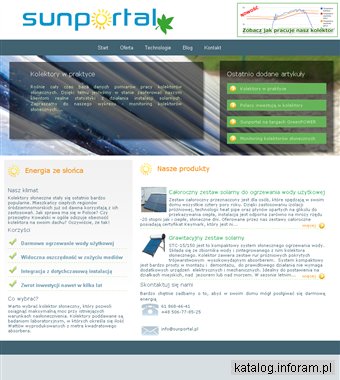 Kolektory słoneczne, energia ze słońca. Sunportal