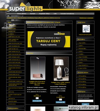 Sklep internetowy z oświetleniem - kinkiety nowoczesne - Superlights.pl