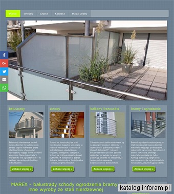 MAREX - balustrady schody ogrodzenia bramy i inne wyroby ze stali nierdzewnej