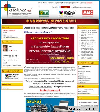 Tusze, tonery, taśmy barwiące do drukarek - tanie-tusze.net