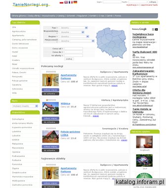 Tanie wczasy - kwatery prywatne, pensjonaty nad jeziorami, morzem, w górach.