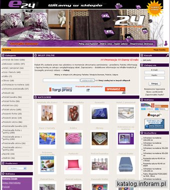 Tekstylia Domowe - Sklepy internetowe e-TRADE24 - tysiące towarów