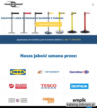 Tensabarrier - słupki z taśmą