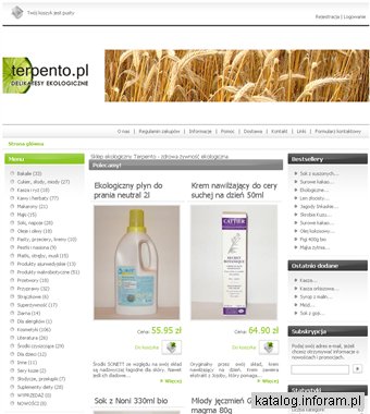 Sklep ekologiczny, zdrowa żywność - Terpento
