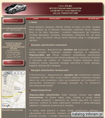 Usługi Transportowe i Wypożyczalnia Samochodów osobowych i dostawczych - ŻÓŁWIK