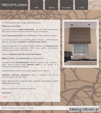 Kompleksowa Dekoracja Okien TWÓJ STYL OKNA