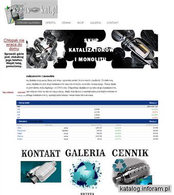 PRZEDSIĘBIORSTWO WIELOBRANŻOWE WENUS skup katalizatorów cennik