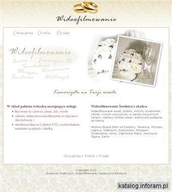 Wideofilmowanie Świdnica - kamerzysta Świdnica na wesele i ślub