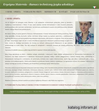 Tłumaczenia techniczne język włoski - Krystyna Maternia