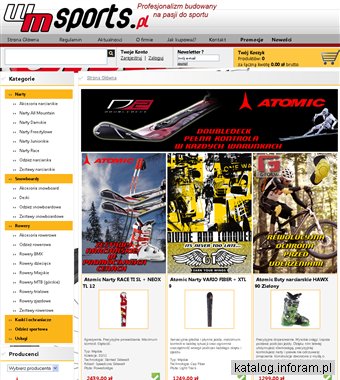 WM Sports - narty rowery i akcesoria. Sklep sportowy