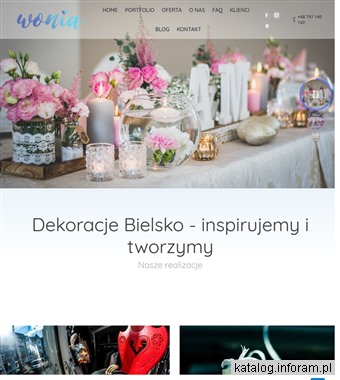 Dekoracje weselne Bielsko Biała - Wonia