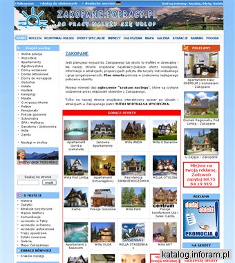 Zakopane - noclegi, hotele, plan miasta i atrakcje