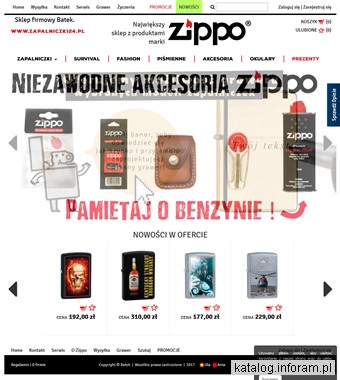 Oryginalne zaplniczki Zippo - sklep firmowy Batek