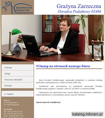 DORADCA PODATKOWY MYSŁOWICE GRAŻYNA ZARZECZNA doradztwo podatkowe Katowice