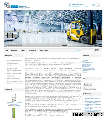 Wyposażenie magazynów, regały paletowe - zms-systemy.pl