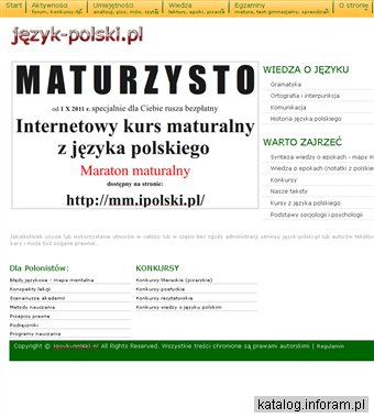 Język polski w szkole, do matury i na egzamin