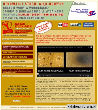 Zakład Studniarski Janusz Frukacz - regeneracja studni głębinowych