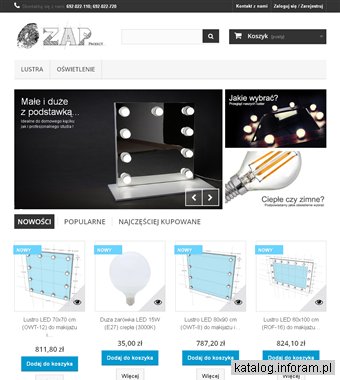 Profesjonalne lustro oświetlone z żarówkami LED do makijażu i wizażu