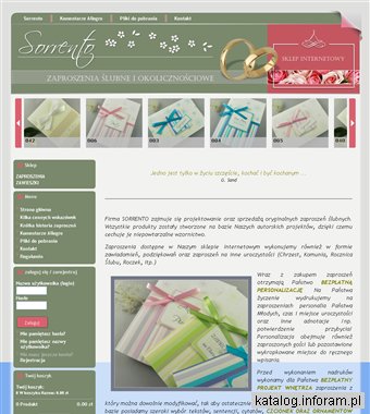 Zaproszenia ślubne Sorrento sklep